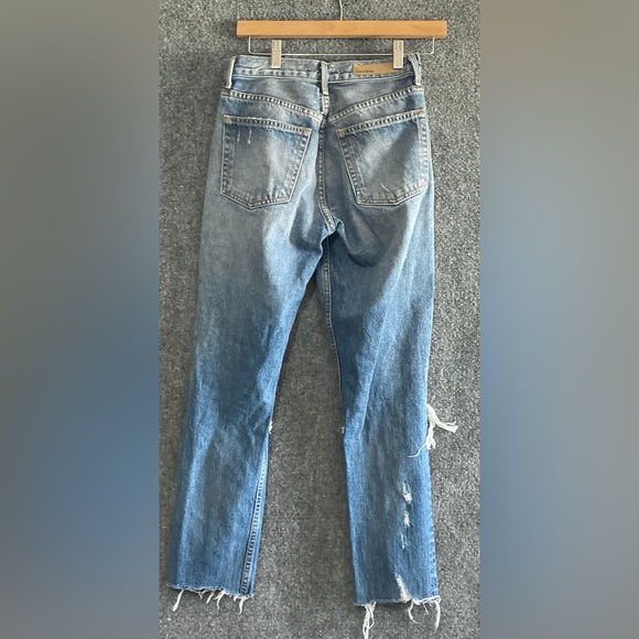 Grlfriend Karolina 26 Jeans High Rise Button Fly Skinny Destroyed Blue - Picture 2 of 8